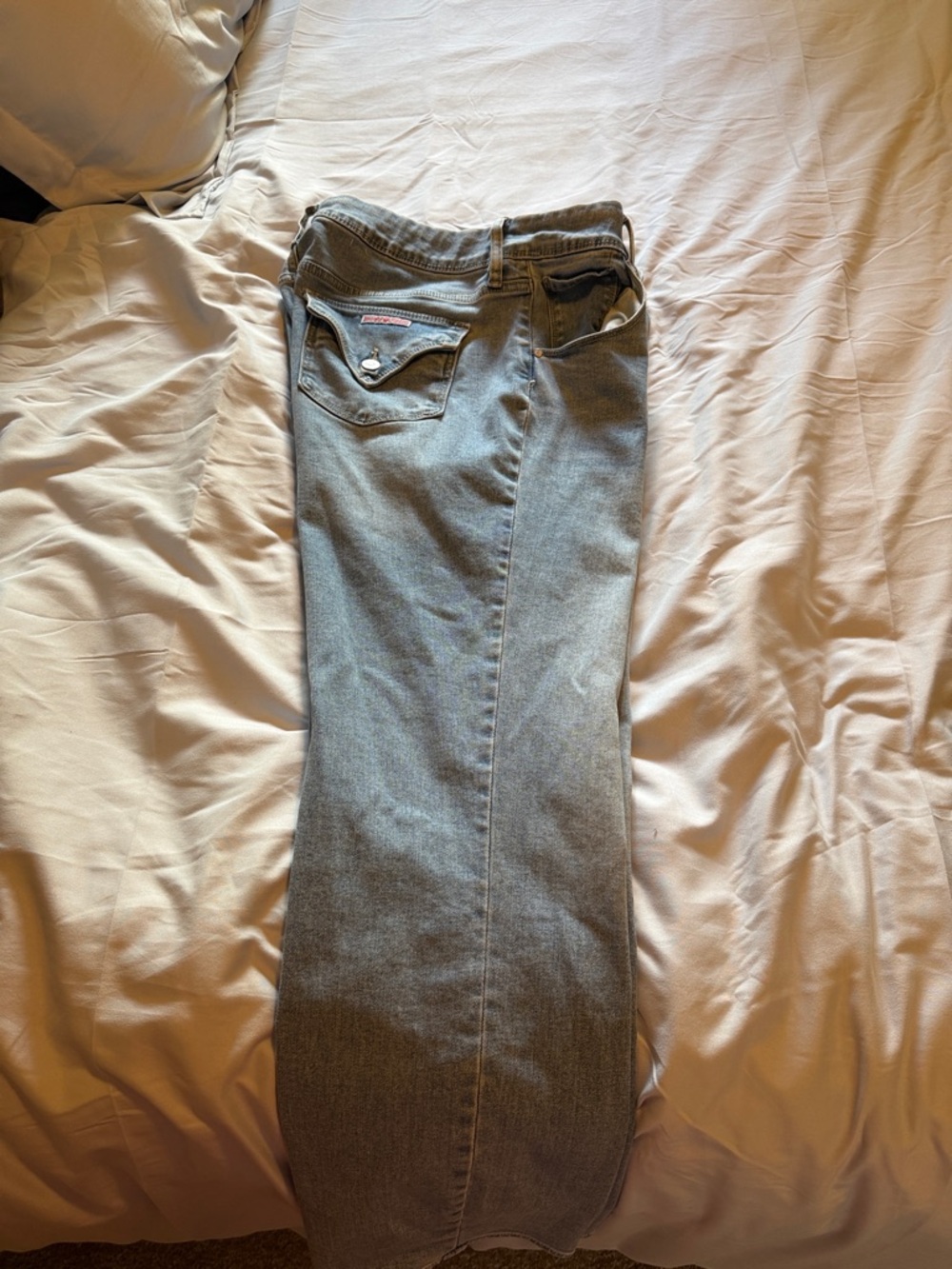 Hudson Jeans Light Blue Wide-Leg Flare Denim